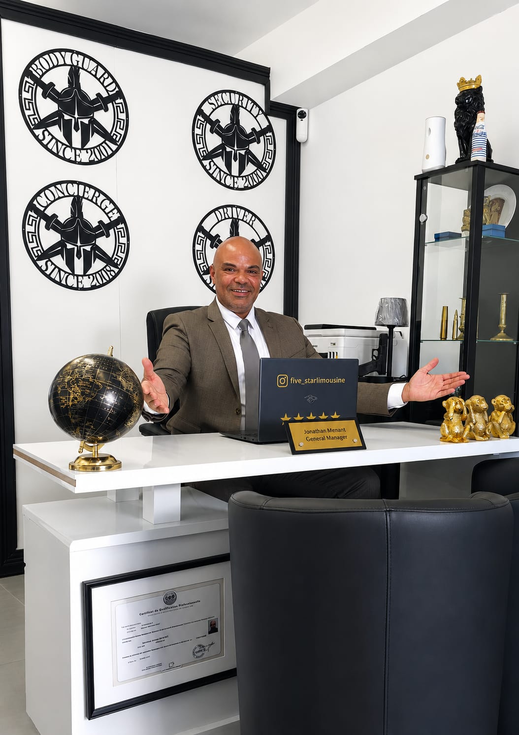 Direction de Diamond Security dans ses bureaux